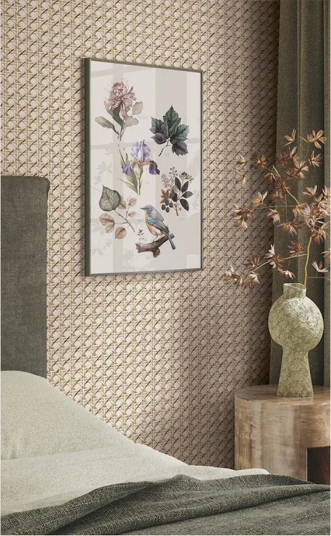 rattan minimalist wallpaper perfect for bedroom